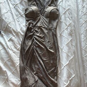 Papaya Asymmetrical Silver Dress